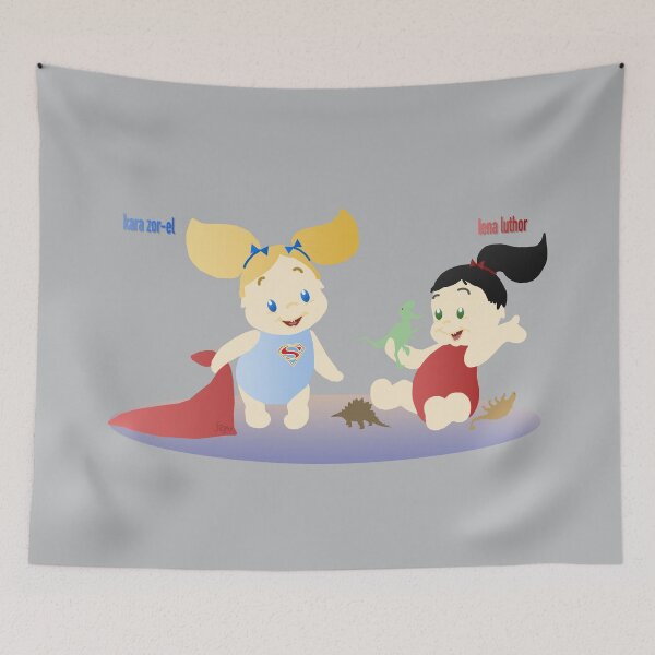 Item preview, Baby Toddlers Kara and Lena Playing With Dinosaurs designed and sold by elisagavi.