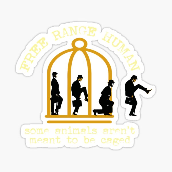FREE RANGE HUMAN - some animals Sticker