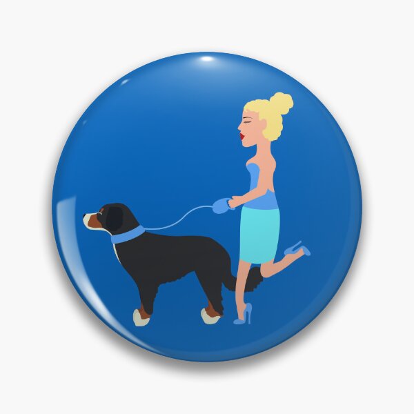 Item preview, Woman walking her bernese mountain dog designed and sold by Samuel-Ruhland.