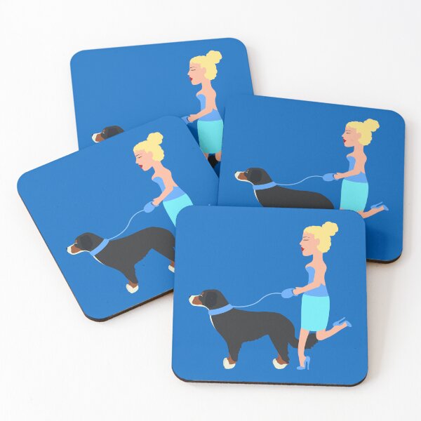 Item preview, Woman walking her bernese mountain dog designed and sold by Samuel-Ruhland.