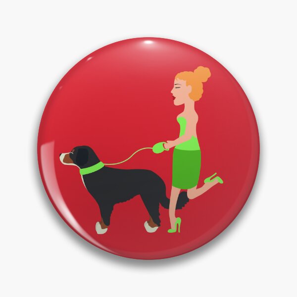 Item preview, Woman walking her bernese mountain dog designed and sold by Samuel-Ruhland.