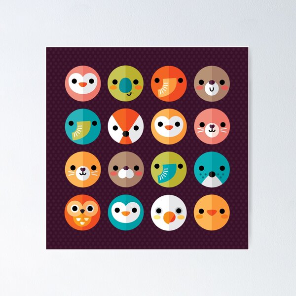 Item preview, Smiley Faces - Cute Animal Faces designed and sold by Daisy Beatrice.