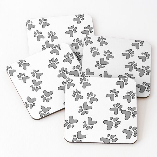 Item preview,  White Over Black Abstract Line Art.  Animal Footprints Art Pattern designed and sold by ColorCreation4u.
