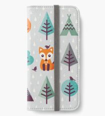 Fox in the Forest - on Gray iPhone Wallet/Case/Skin