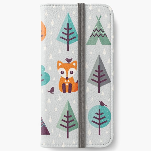 Fox in the Forest - on Gray iPhone Wallet