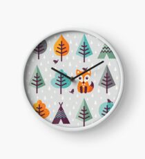 Fox in the Forest - on Gray Clock