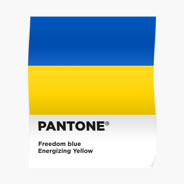 pantone-freedom-blue-energizing-yellow-flag-ukrainian-poster-for-sale