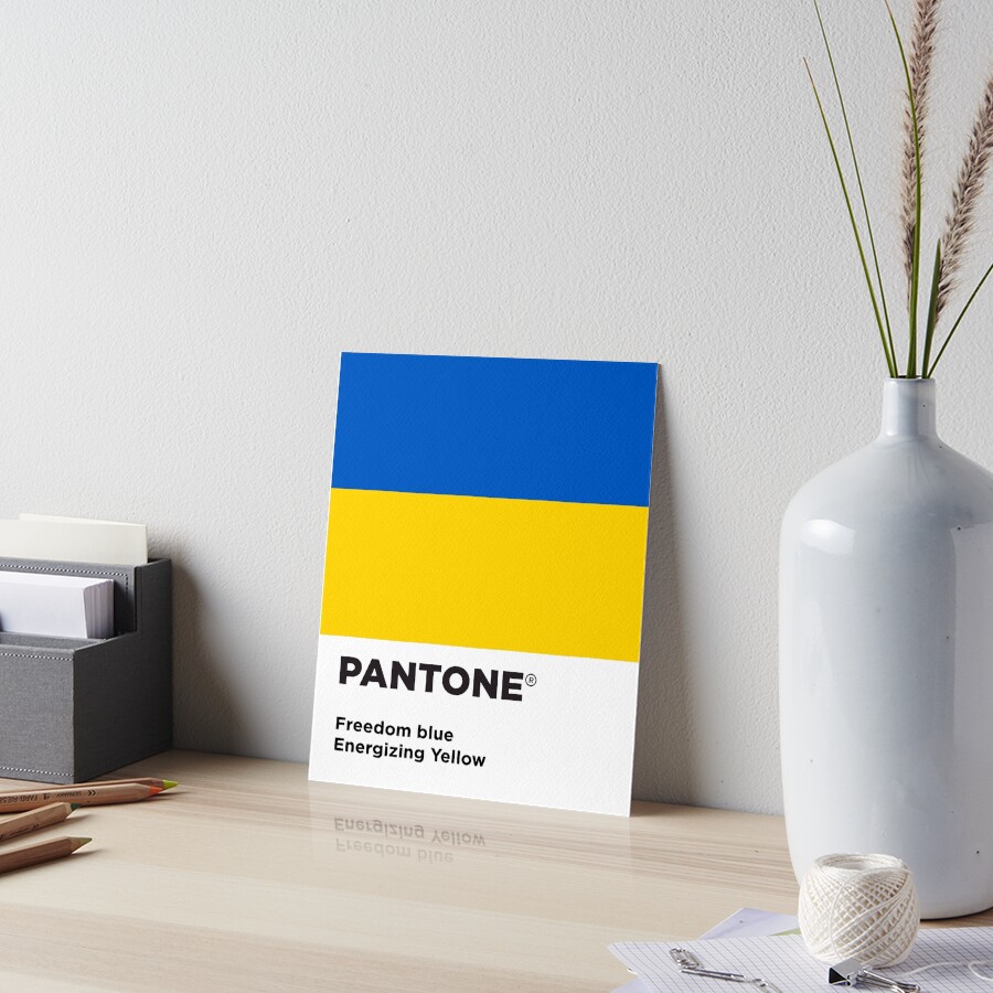 "Pantone freedom blue energizing yellow flag ukrainian" Art Board Print