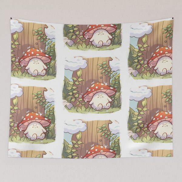 Item preview, Cute Sleepy Mushroom designed and sold by alexbrushes-.
