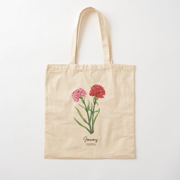 June Birth Flower Canvas Tote Bag; Rose Tote Bag – Keenie Designs