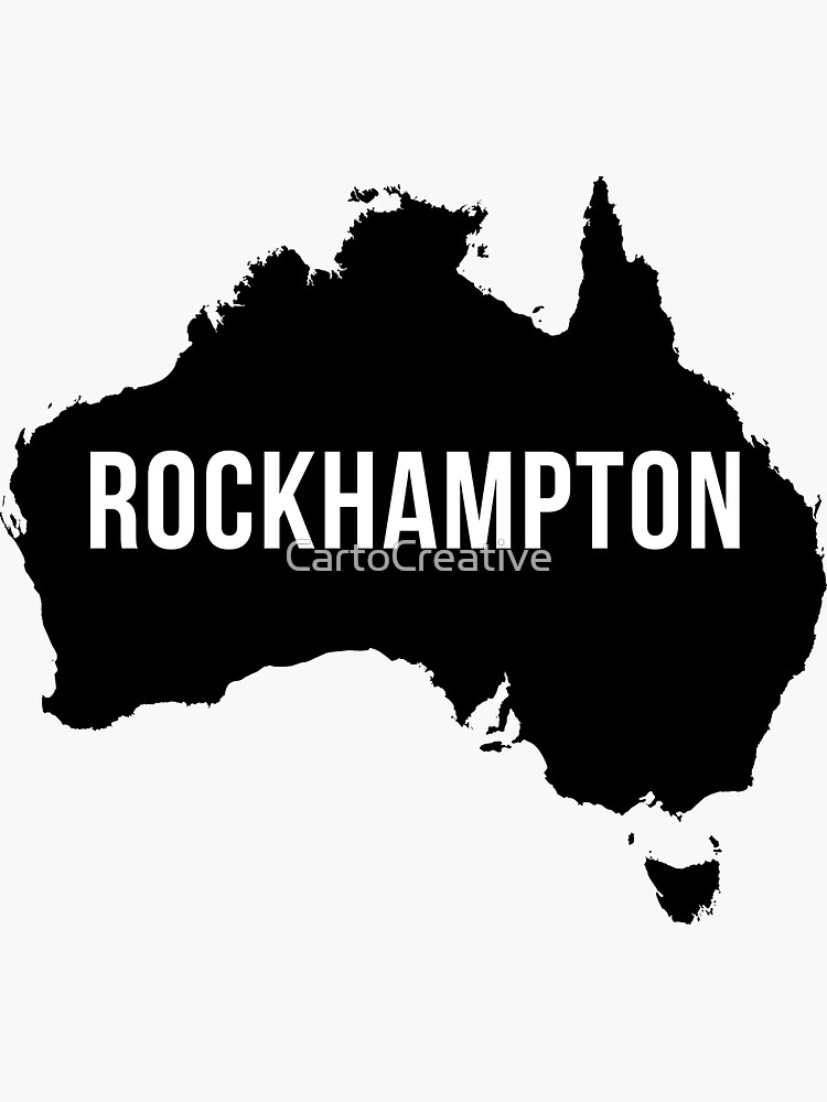 "Rockhampton, Australia State Silhouette" Sticker by CartoCreative