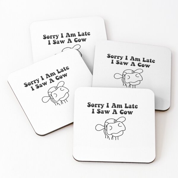 Item preview, Sorry I’m late I saw a cow - black designed and sold by Avigailsella.