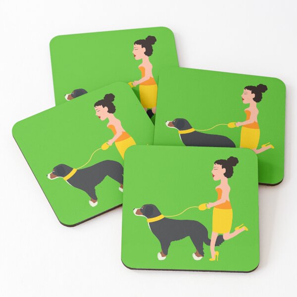 Item preview, Woman walking her bernese mountain dog designed and sold by Samuel-Ruhland.