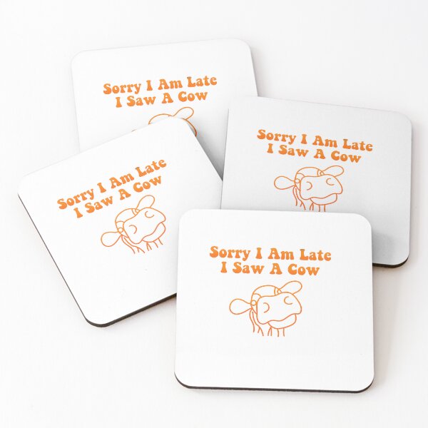 Item preview,  Sorry I’m late I saw a cow orange designed and sold by Avigailsella.