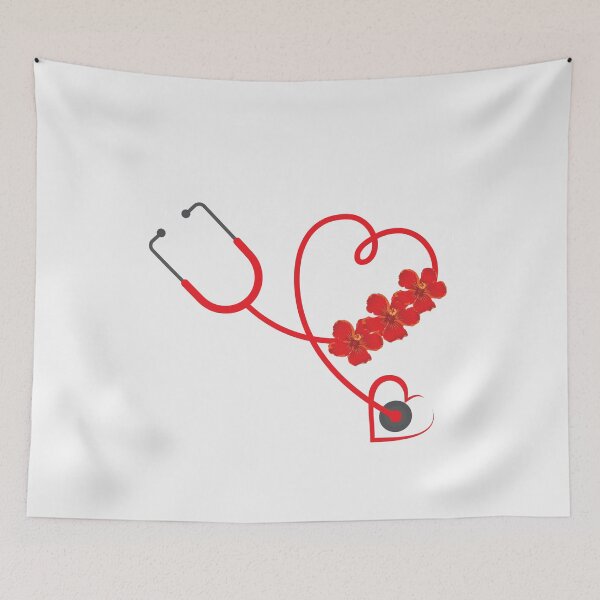 Item preview, Cute Floral Stethoscope Design T-Shirt For Nurse & Doctor designed and sold by Kenny789.