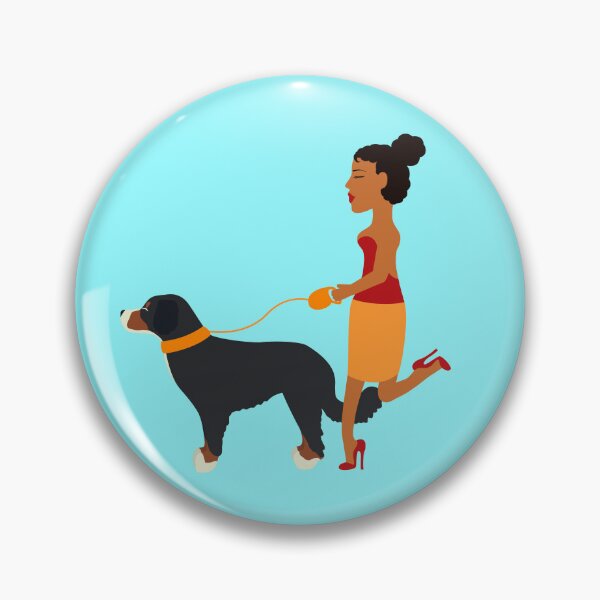 Item preview, Woman walking her bernese mountain dog designed and sold by Samuel-Ruhland.