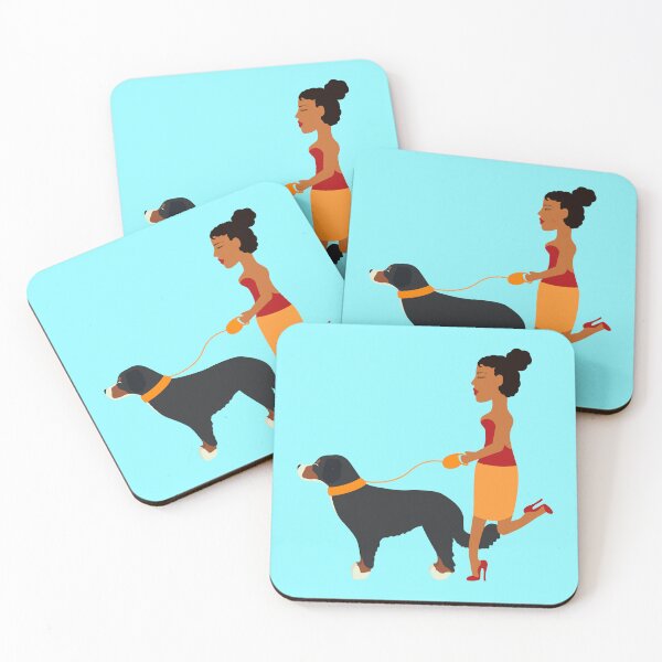 Item preview, Woman walking her bernese mountain dog designed and sold by Samuel-Ruhland.