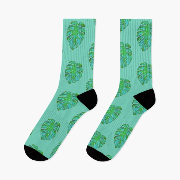 Item preview, Monstera leaf on mint green designed and sold by Emma Marie Blacker.