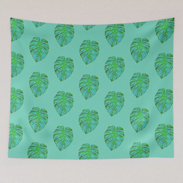 Item preview, Monstera leaf on mint green designed and sold by Emma Marie Blacker.
