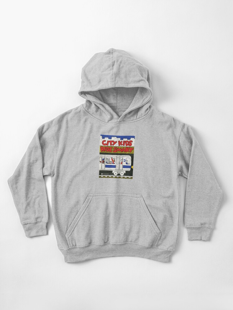 Thumbnail 1 of 5, Kids Pullover Hoodie, City Kids Ride Smart designed and sold by MTA NY™.