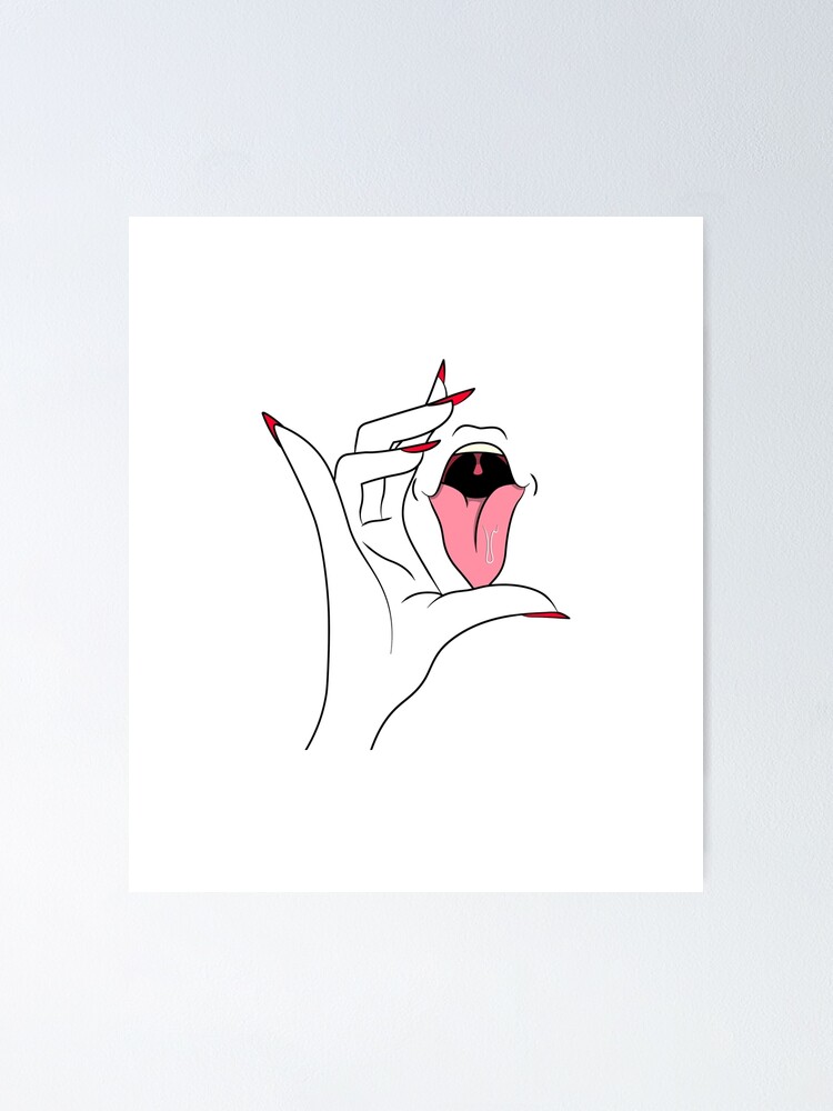 Sexy Cartoon Blowjob Illustration Deep Throat Queen Poster By