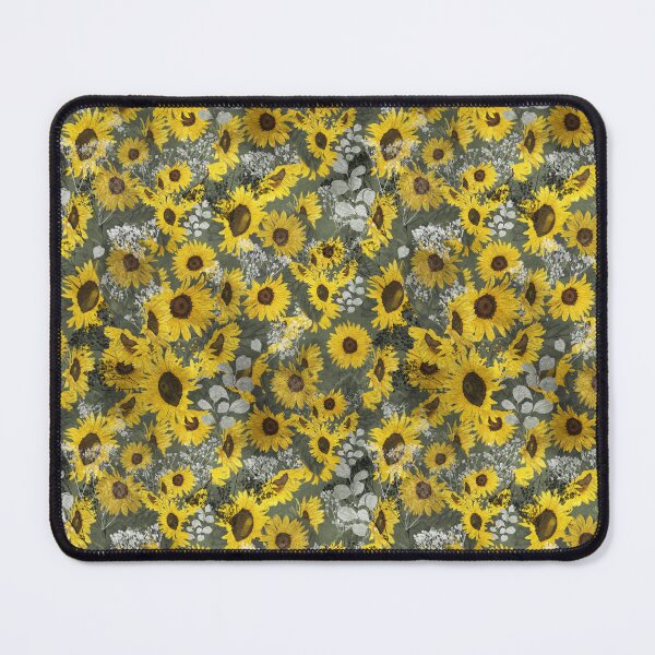 Item preview, Sunflower Cottage Core Floral Repeat Pattern designed and sold by rhombusOnion.