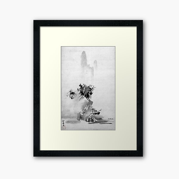 "Sesshu Toyo HabokuSansui Landscape Poster" Framed Art Print for Sale
