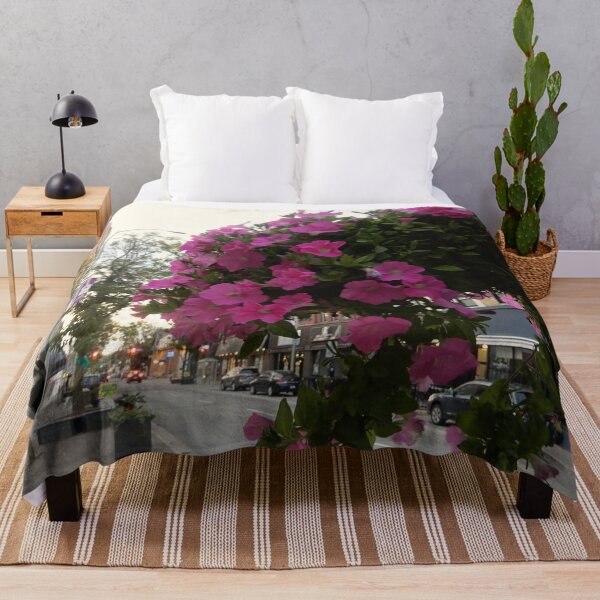 Item preview, Pink petunia flowers in hanging basket/Ontario /Canada designed and sold by VeenaNair23.