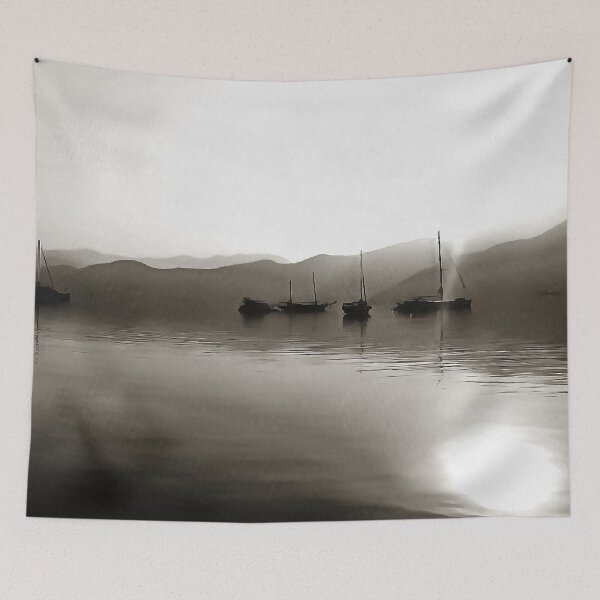 Item preview, Gulets Ethereal In Grey Sailboat Acrylic Painting designed and sold by taiche.