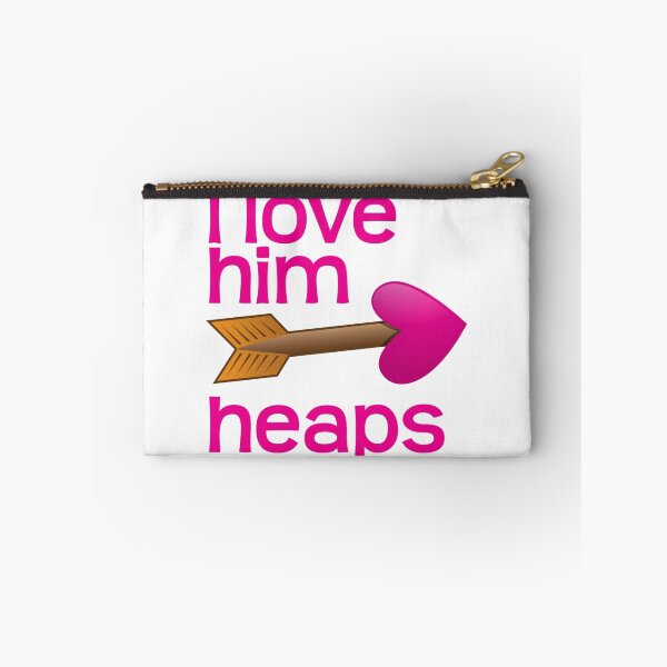 Item preview, I love him heaps in pink with love arrow matching valentines day shirt designed and sold by jazzydevil.