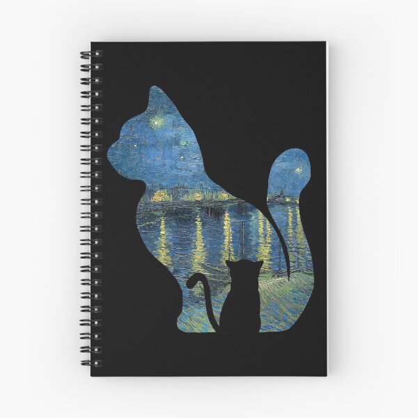 Item preview, Cat Watching The Starry Night Over The Rhone - Van Gogh Painting designed and sold by maryedenoa.