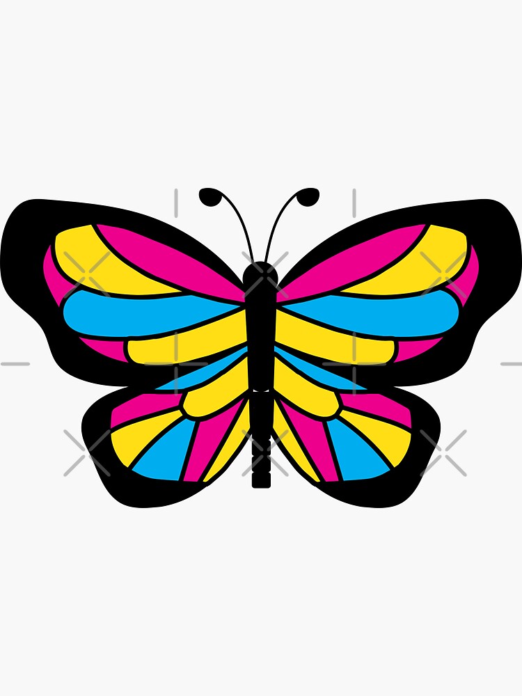 Pansexual Pride Butterfly Sticker For Sale By Defectiveportal Redbubble 7053