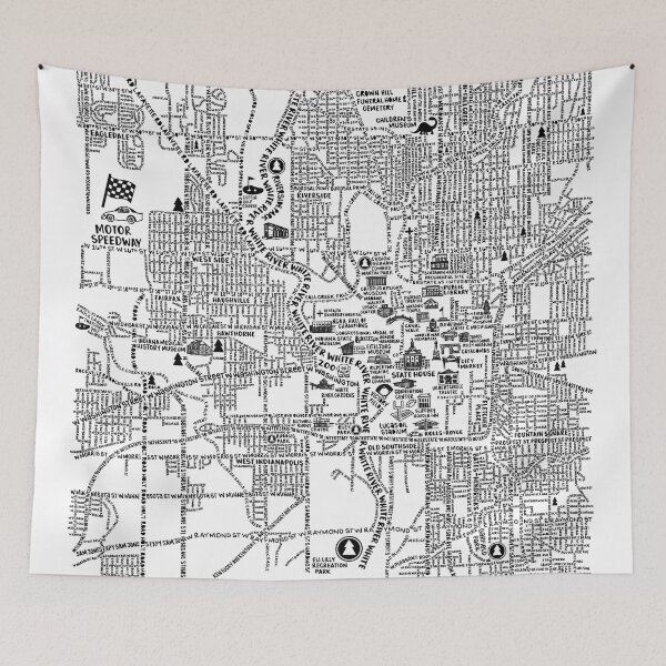 Item preview, Indianapolis Street Map designed and sold by fiberandgloss.