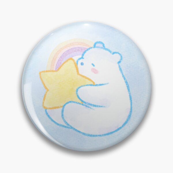 Item preview, Gonmi The Chubby Polarbear with mania , laziness and undone work / Rainbow Star and Sky / square frame designed and sold by MyFairyAndGonmi.