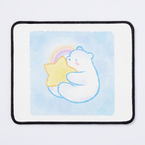 Item preview, Gonmi The Chubby Polarbear with mania , laziness and undone work / Rainbow Star and Sky / square frame designed and sold by MyFairyAndGonmi.