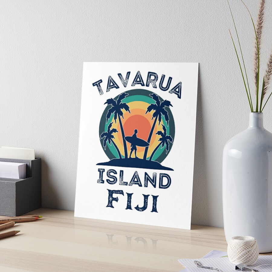 Tavarua Island Island Surfing - Surfer, Palm Trees & Sunset Sticker for  Sale by elvisg03