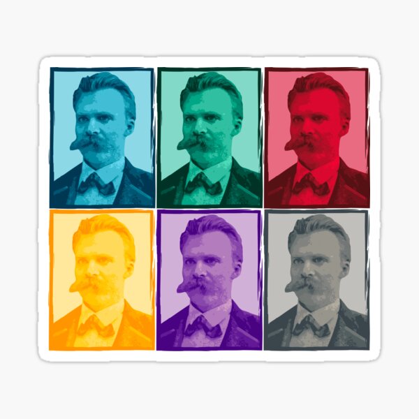 Friedrich Nietzsche colorful portrait pattern Sticker