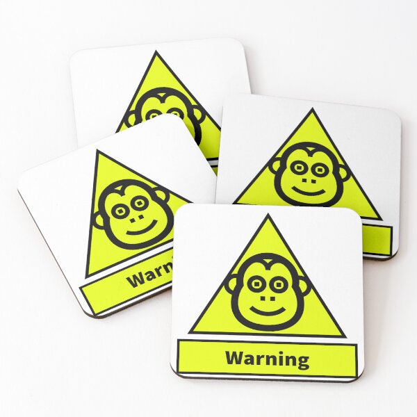 Item preview, Warning monkey designed and sold by Gnarbikememes.