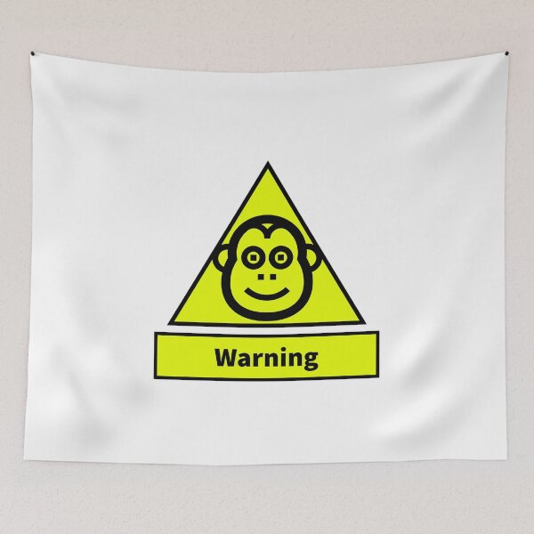 Item preview, Warning monkey designed and sold by Gnarbikememes.