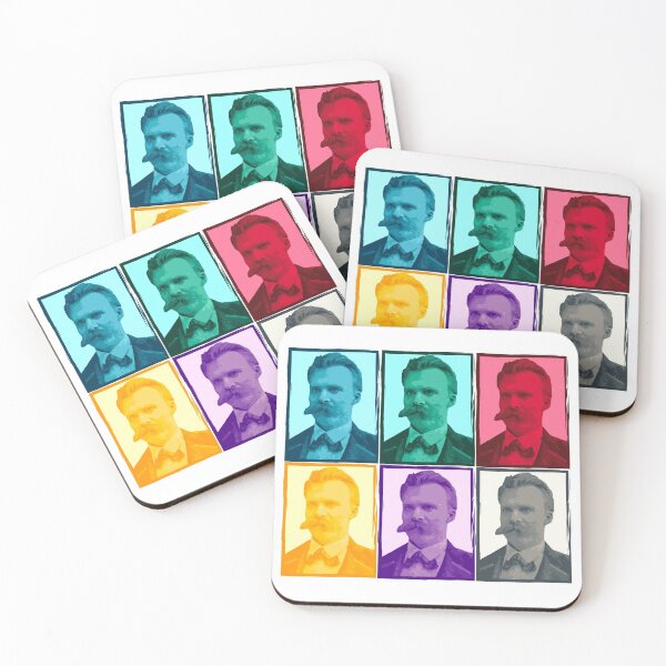 Item preview, Friedrich Nietzsche colorful portrait pattern designed and sold by Printables Passions.