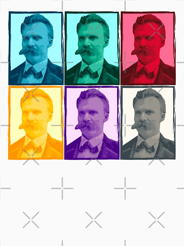 Friedrich Nietzsche colorful portrait pattern by PrintablesP