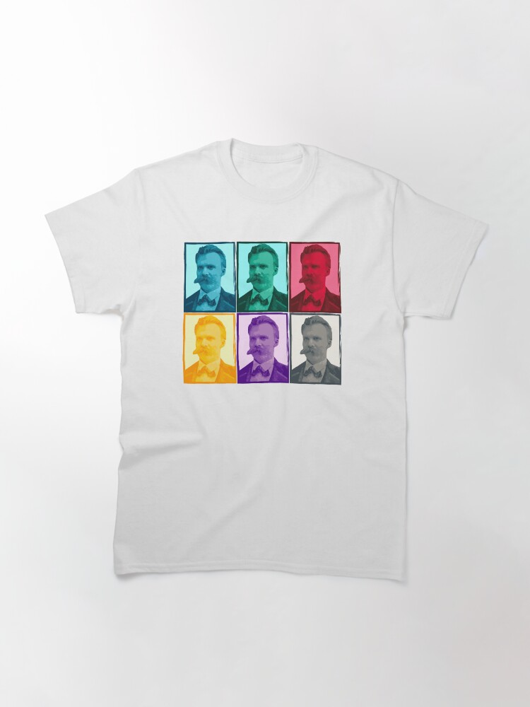 Alternate view of Friedrich Nietzsche colorful portrait pattern Classic T-Shirt