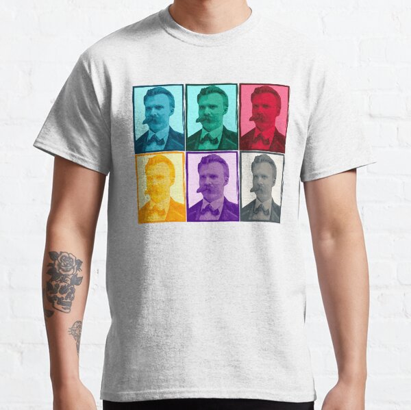 Friedrich Nietzsche colorful portrait pattern Classic T-Shirt