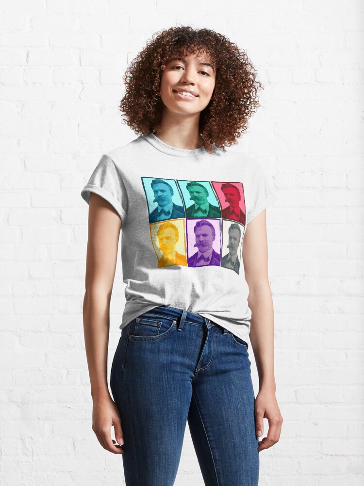 Alternate view of Friedrich Nietzsche colorful portrait pattern Classic T-Shirt