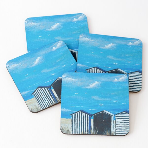 Item preview, Blue Beach Huts designed and sold by Lucy Sheffield.