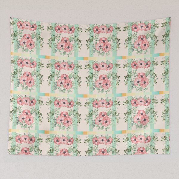 Item preview, Pattern Floral And Greenery Sunset Plaid Grandmillennial designed and sold by H3designs.