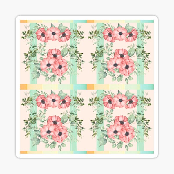 Item preview, Pattern Floral And Greenery Sunset Plaid Grandmillennial designed and sold by H3designs.