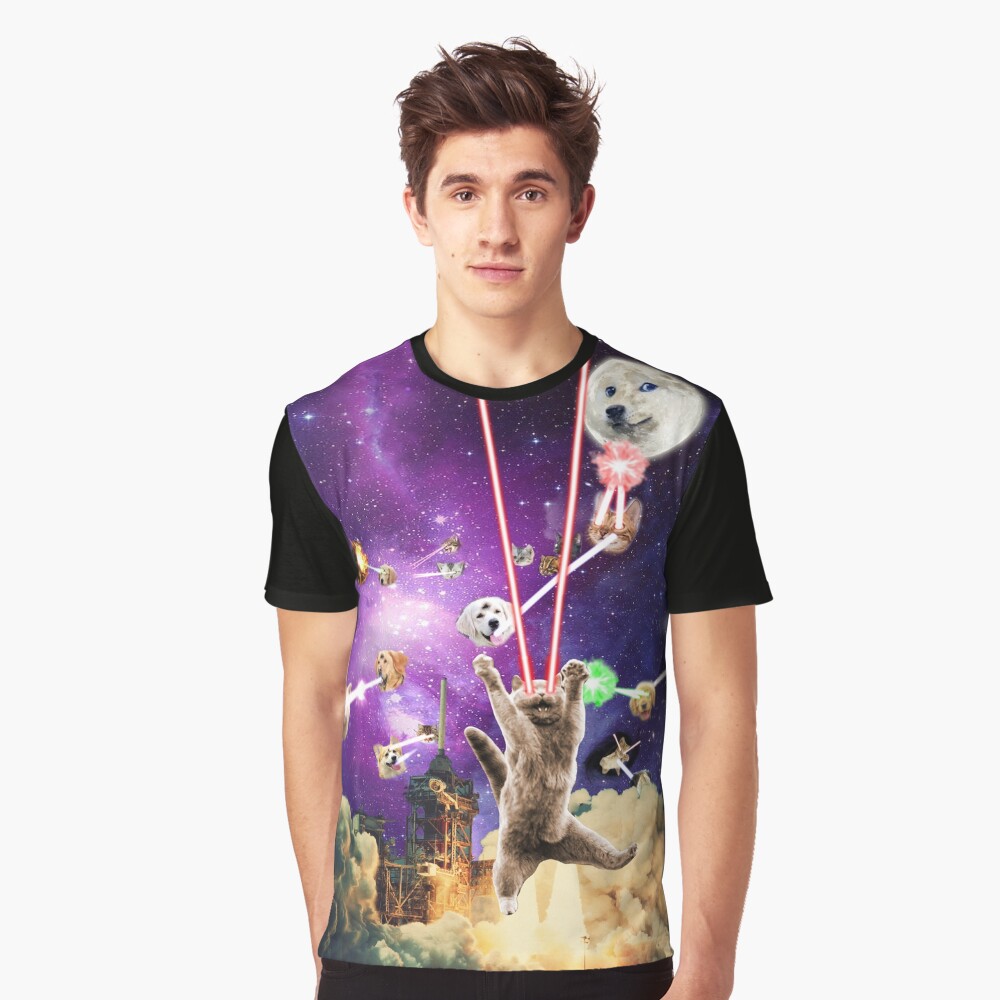 "Cats with Laser Eyes 2 Cat Harder" Tshirt for Sale by ToxicFart