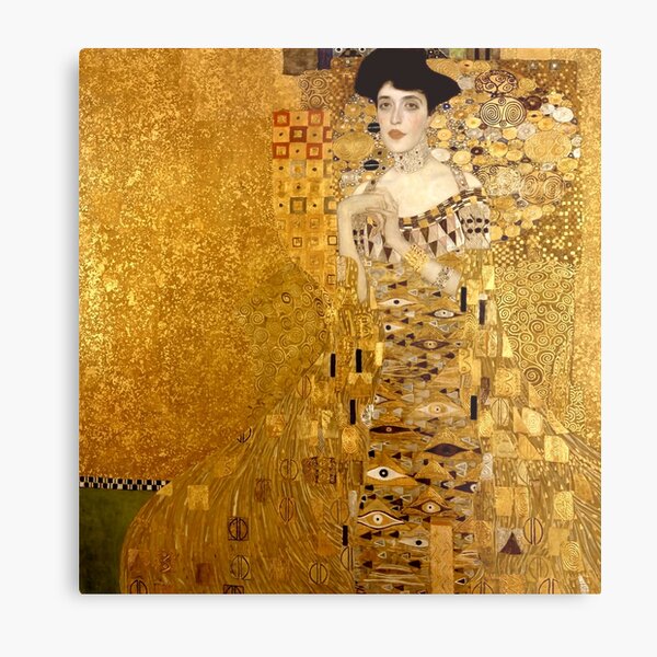 Woman In Gold Portrait By Gustav Klimt Metal Print For Sale By   Mp,504x516,gloss,f8f8f8,t Pad,600x600,f8f8f8.u3 