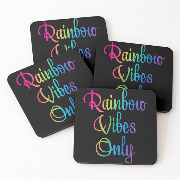 Item preview, Rainbow Vibes Only on Black designed and sold by Whoopsidoodle.
